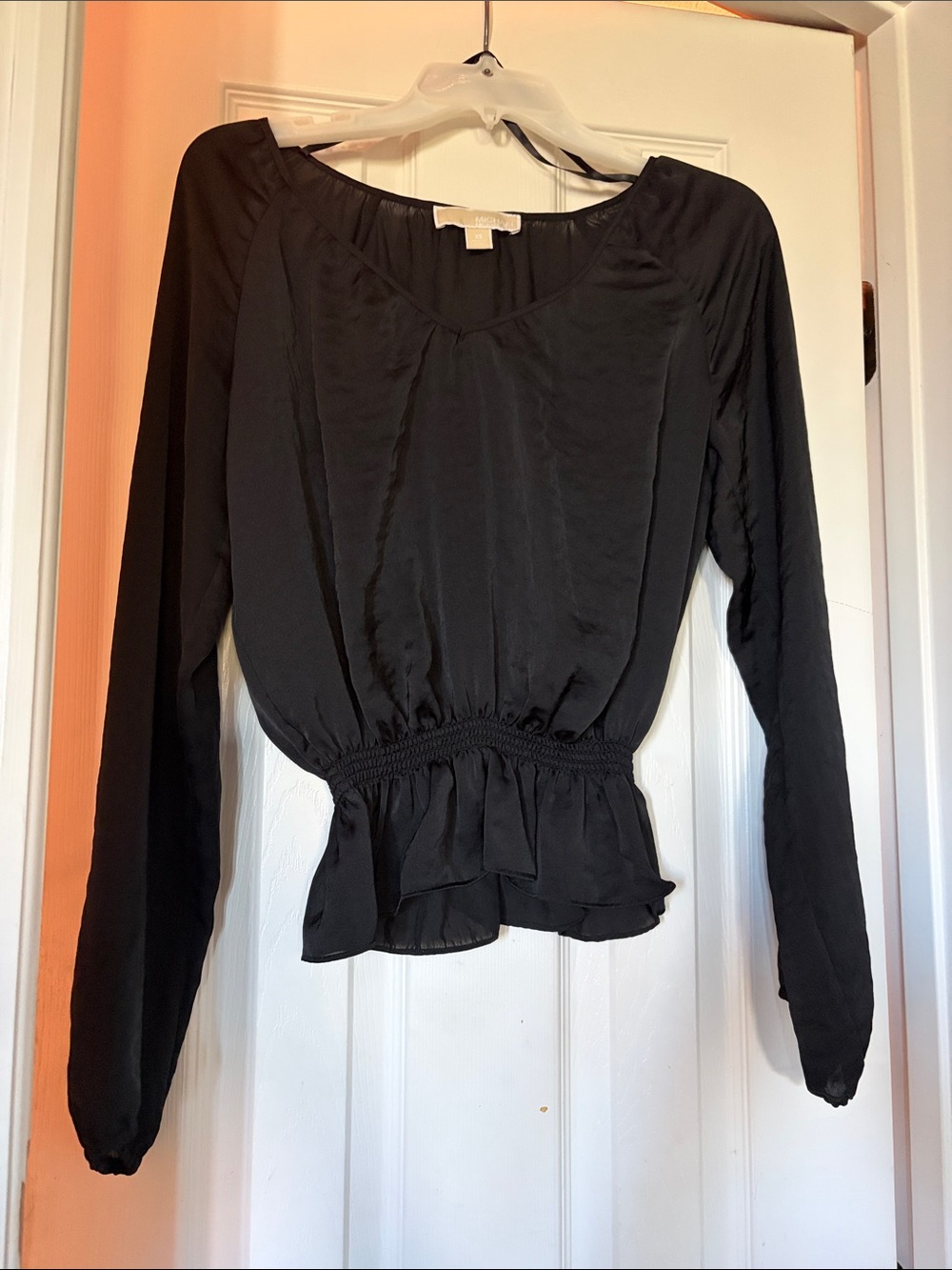 Michael Michael Kors Long-Sleeve Black Blouse Size XS